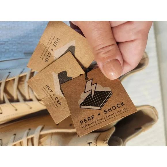 NWT HUF x Thrasher Leather Embossed Hi-Top Sneakers - Men's 11.5 - Picture 2 of 11